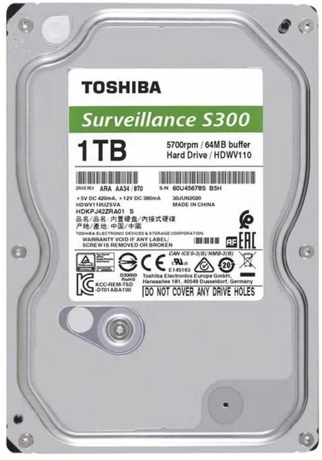 Toshiba S300 PRO 1TB Surveillance Hard Drive With