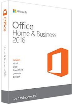 Microsoft Office Home and Business 2016 includes