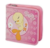 Tweety 40 CD Wallet in vibrant pink. Designed for